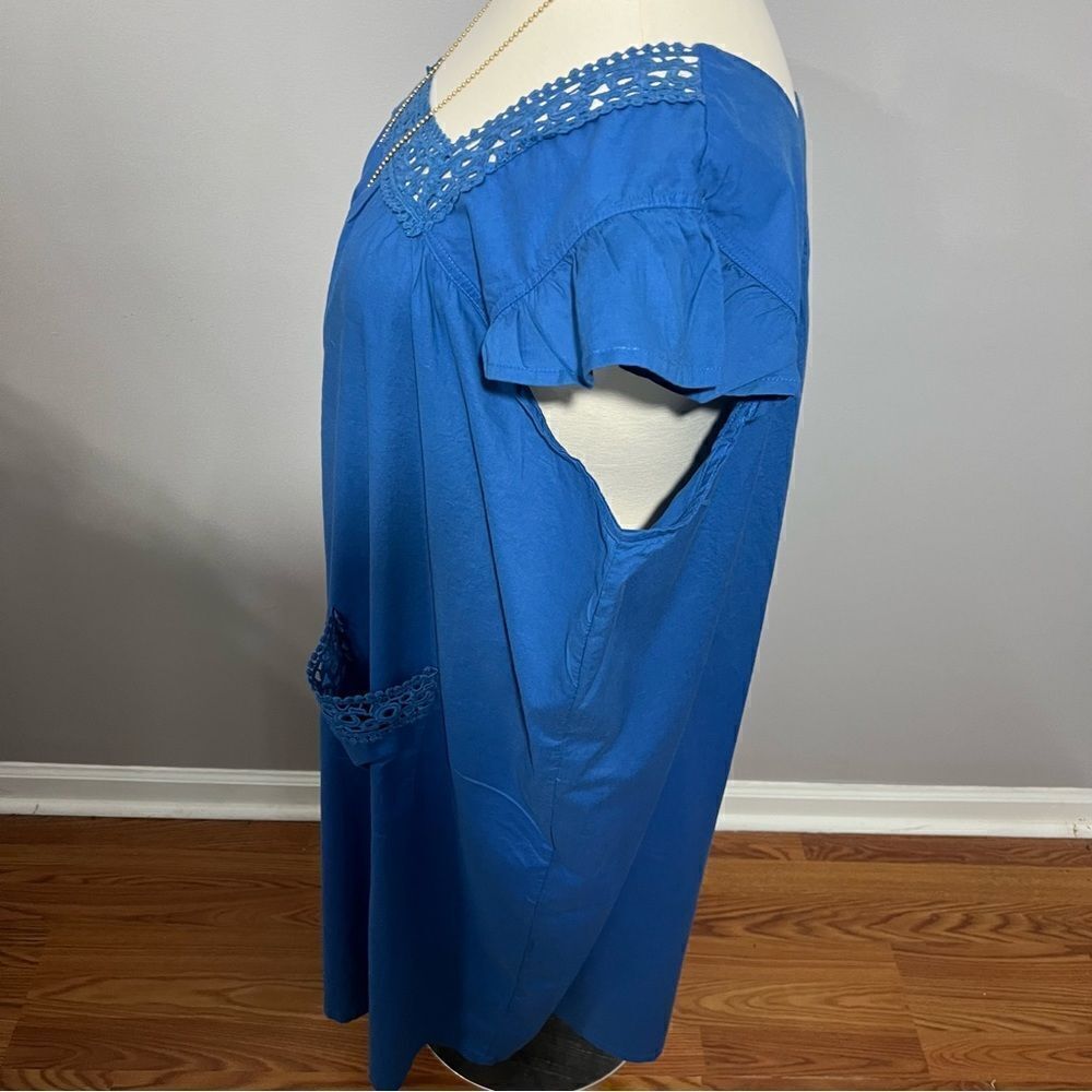 Dreams Co. Royal Blue Ruffle Sleeve House Dress/Nightie/Sun Dress -- 5X - Picture 7 of 11